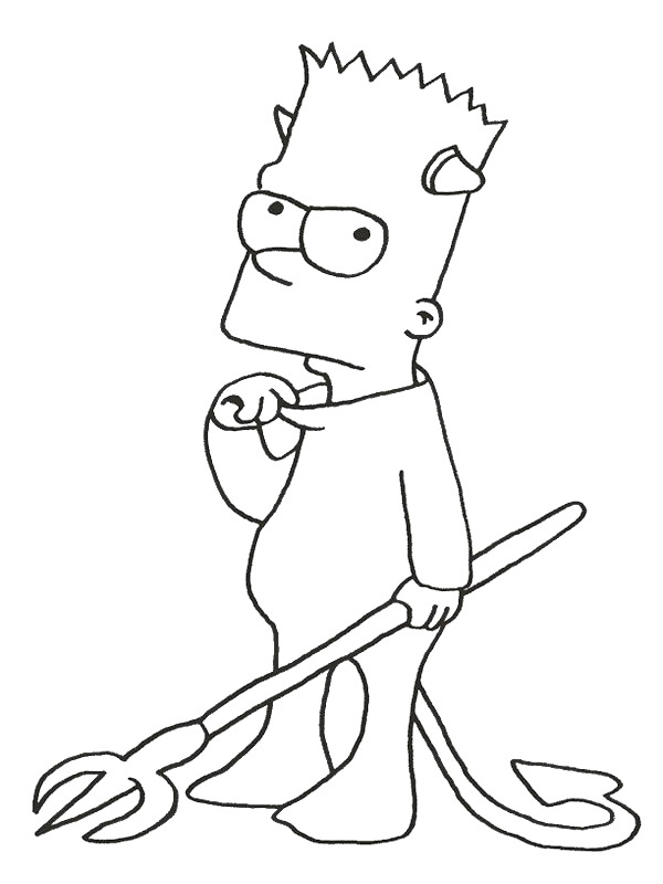 Plansa de colorat cu Familia Simpsons 21 14
